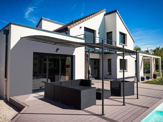 Pergola Tonnelle Adossée En Métal - 3 X 4 M - Gris -habitat Et Jardin - Image 2