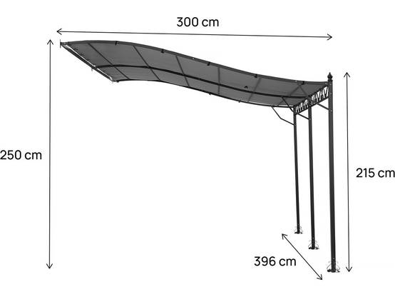 Pergola Tonnelle Adossée En Métal - 3 X 4 M - Gris -habitat Et Jardin - Image 3