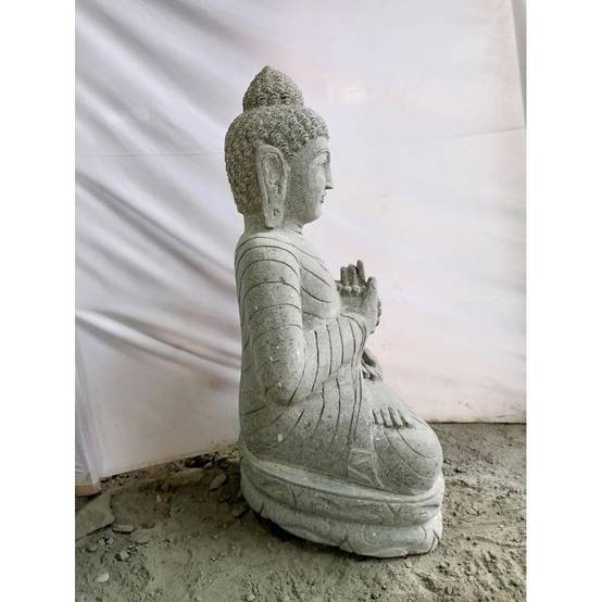 Wanda COLLECTION - Sculpture de bouddha en pierre volcanique chakra et chapelet 80cm - Image 4