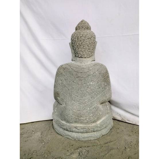 Wanda COLLECTION - Sculpture de bouddha en pierre volcanique chakra et chapelet 80cm - Image 5