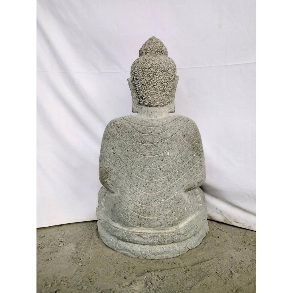 Wanda COLLECTION - Sculpture de bouddha en pierre volcanique chakra et chapelet 80cm - Image 5