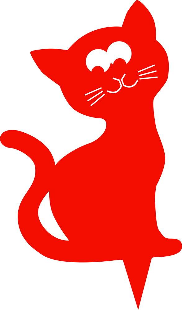 Louis Moulin - Figura para clavar gato naranja ladrillo - 24x16 cm - Acero epoxi Louis Moulin - Imagen 1