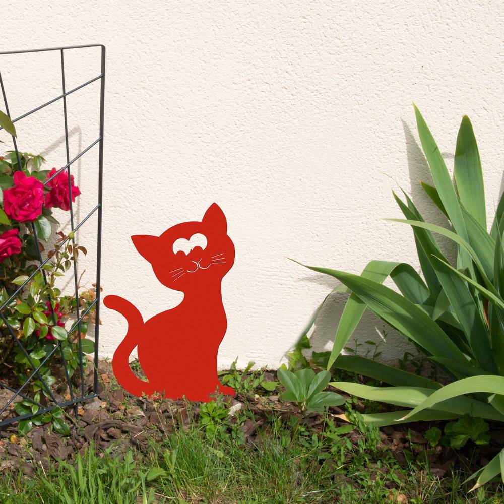 Louis Moulin - Figura para clavar gato naranja ladrillo - 24x16 cm - Acero epoxi Louis Moulin - Imagen 4