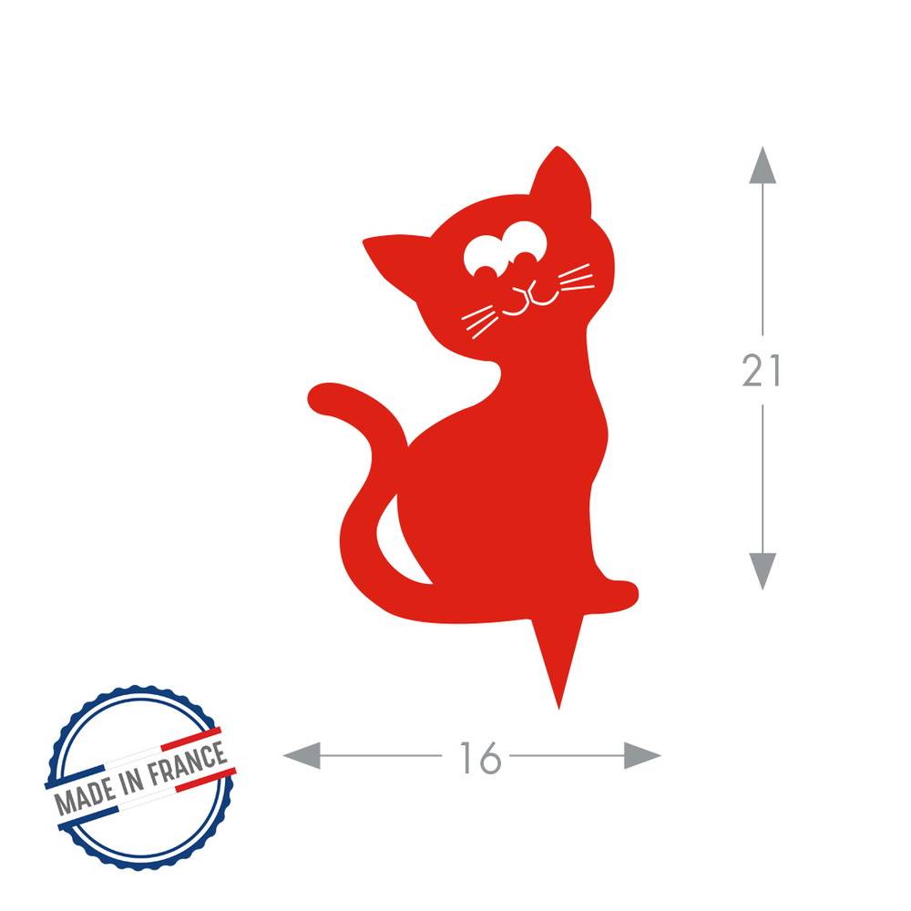 Louis Moulin - Figura para clavar gato naranja ladrillo - 24x16 cm - Acero epoxi Louis Moulin - Imagen 2