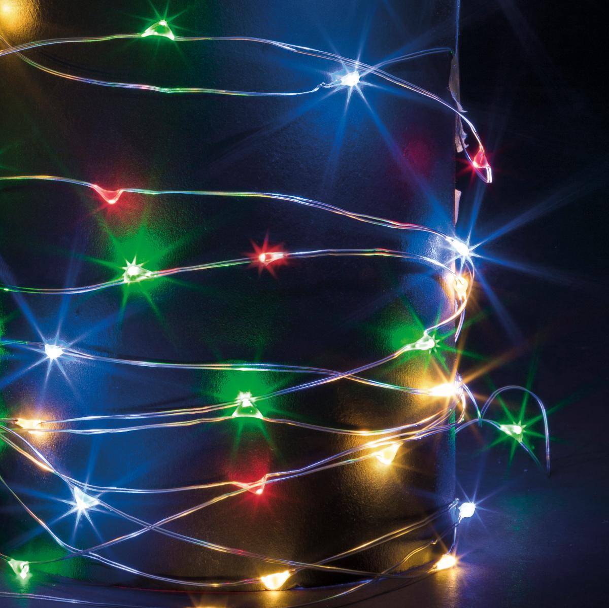 Feeric Christmas - Guirlande lumineuse intérieur 10m multicolore 100 LED à piles - Feeric Lights & Christmas - Imagen 2