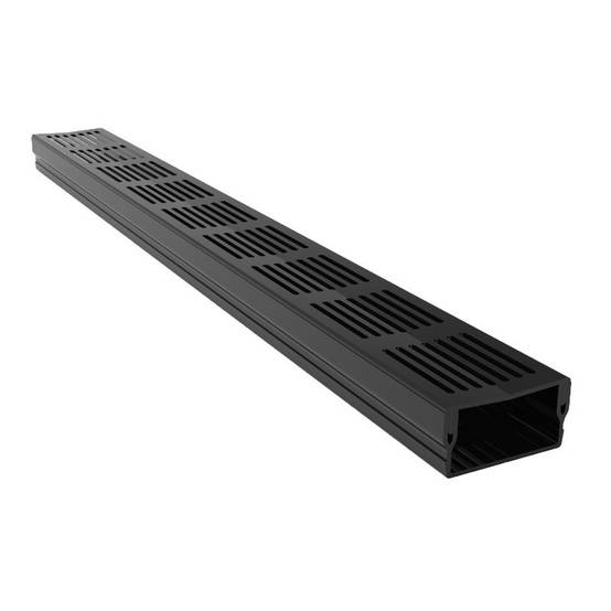 Caniveau plat H 5 cm Grille aluminium NOIR - AquaDrain - FLAT - LINE ECO - Caniveau de 100 cm - Image 3