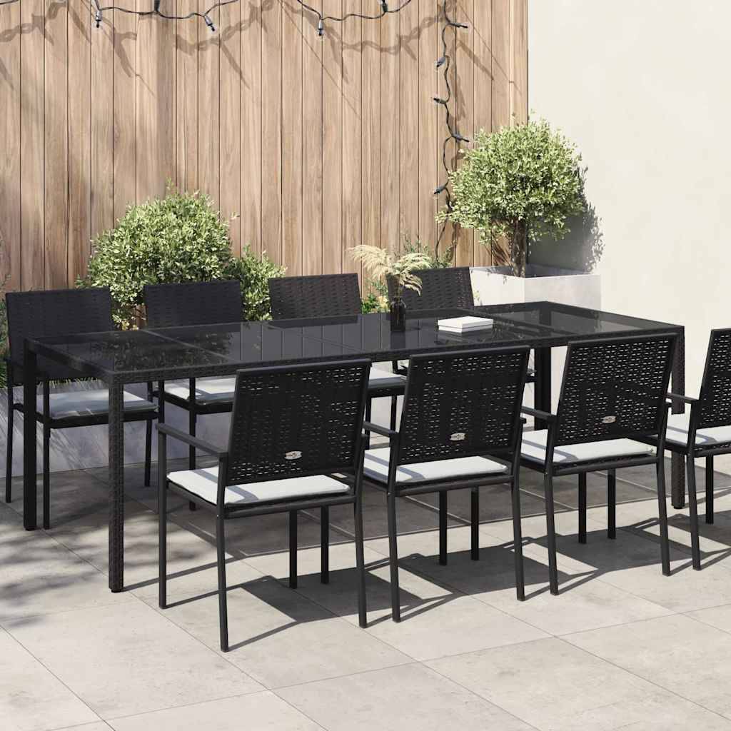Table de jardin polyrotin noir pur 250 x 100 x 75 cm - PANGIVO - Image 1