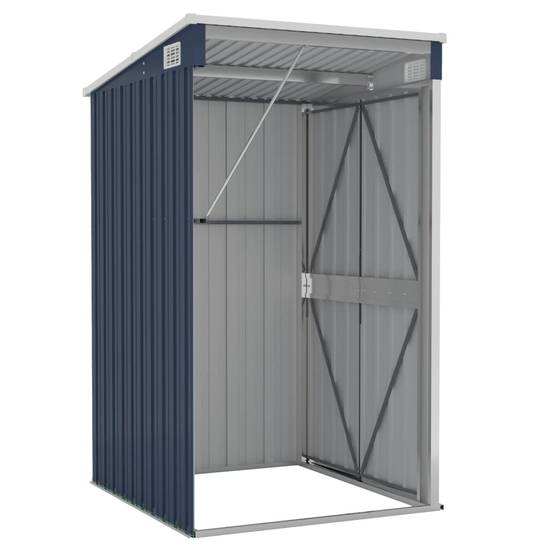 Abri de jardin 1.18m² - Cabane de jardin - Remise de jardin murale Anthracite 118x100x178 cm Acier MAISON CHIC - Image 6