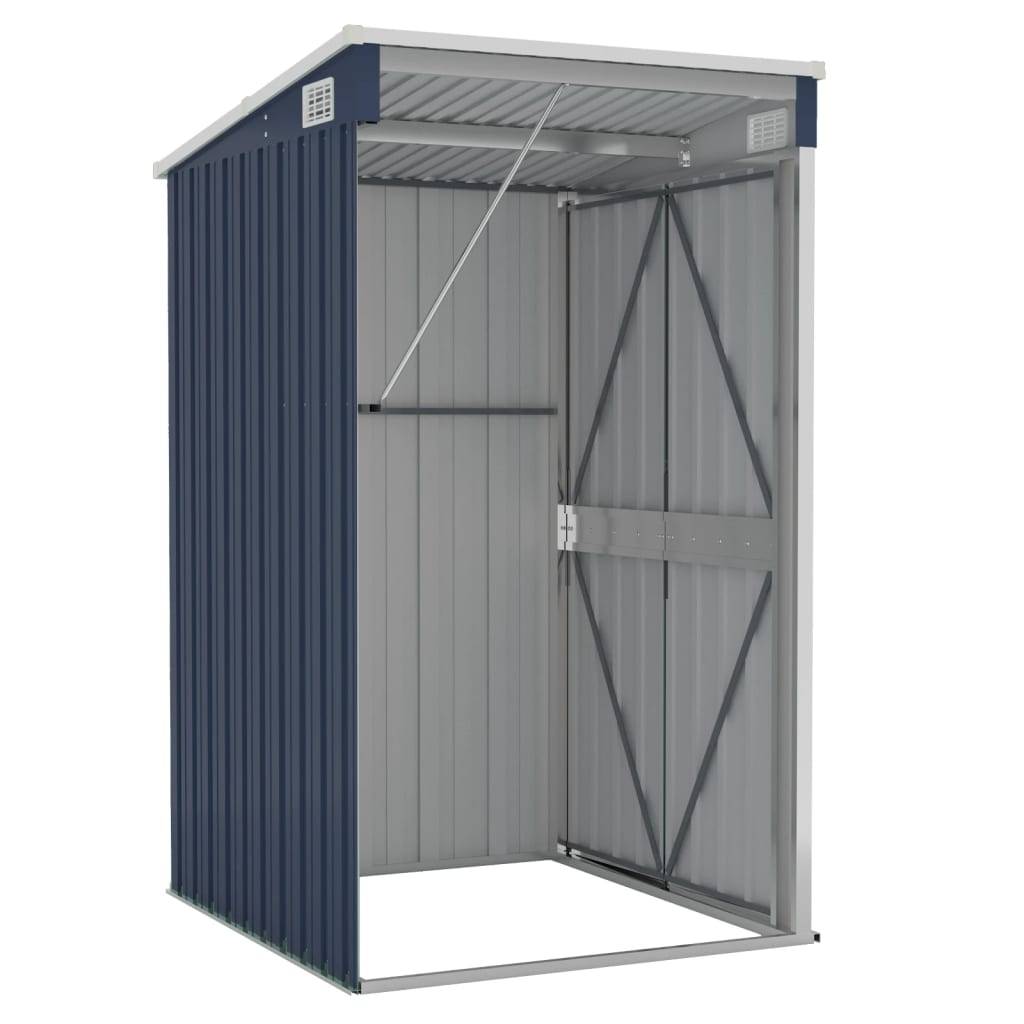 Abri de jardin 1.18m² - Cabane de jardin - Remise de jardin murale Anthracite 118x100x178 cm Acier MAISON CHIC - Image 6