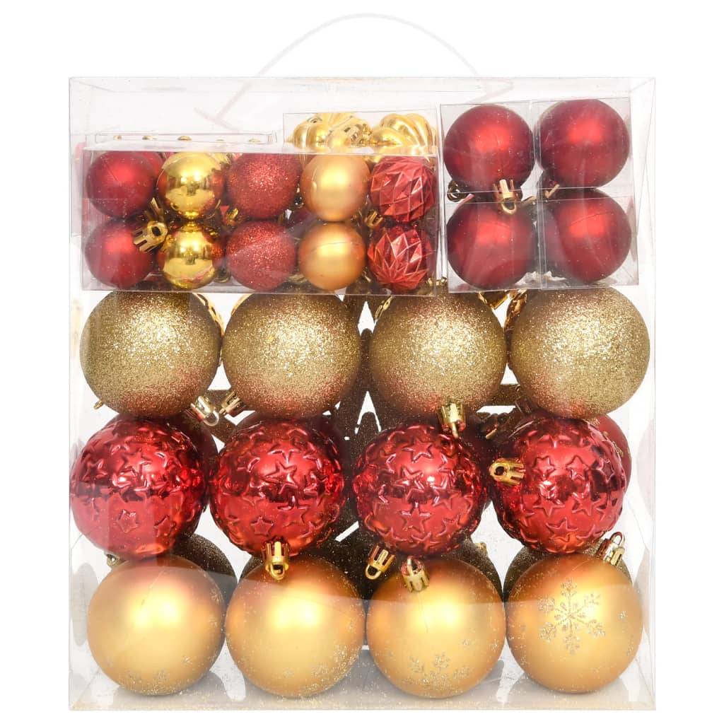 Ensemble de boules de Noël - Ornements de Noël - décorations de Noël 70 pcs Doré et rouge - Image 3