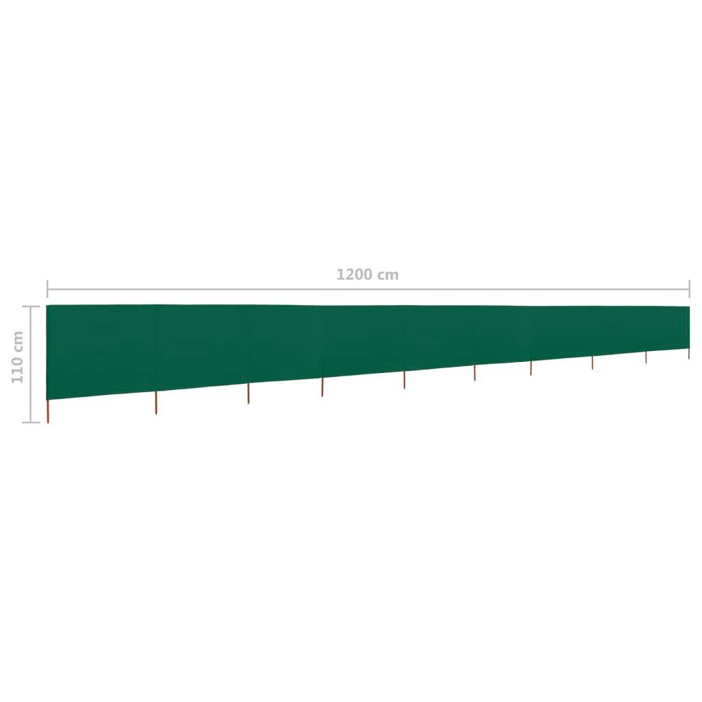 Helloshop26 - Brises-vue paravent 9 panneaux tissu 1200 x 80 cm vert - Imagen 6