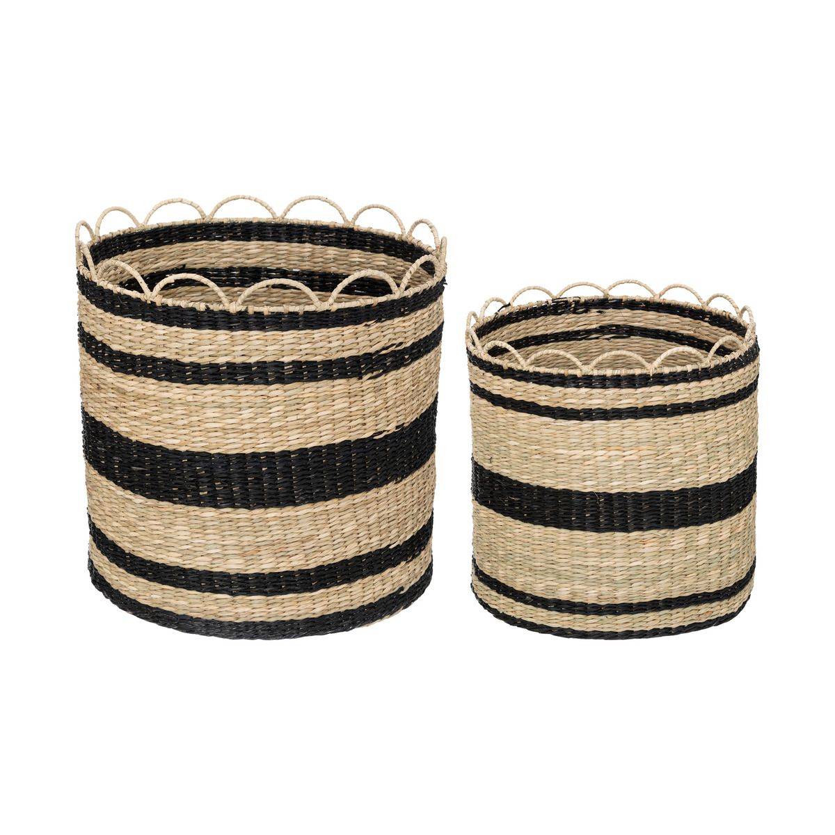 Lot de 2 Paniers de rangement Bicolore D 35 et D 29 cm - Imagen 1