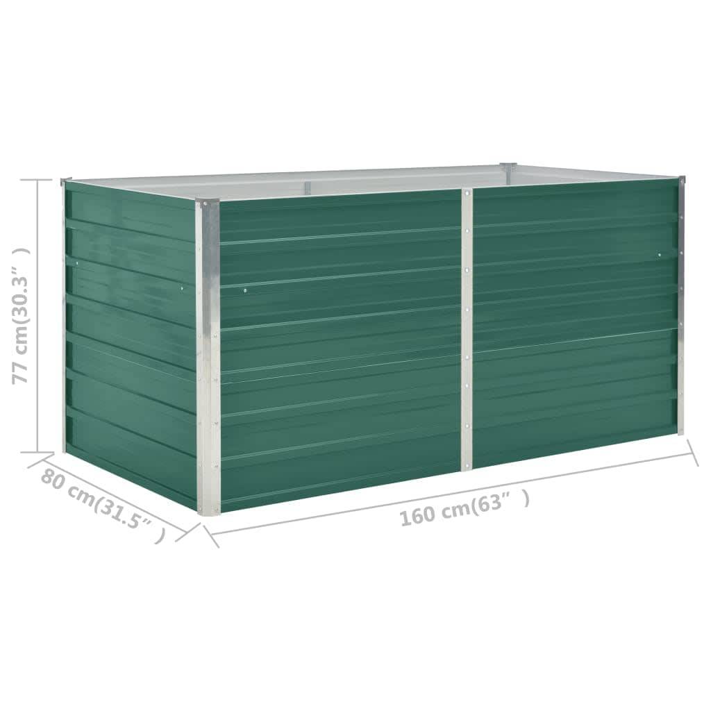 Vidaxl - Jardinière 160 x 80 x 77 cm Acier galvanisé Vert vidaXL 47010 - Imagen 3