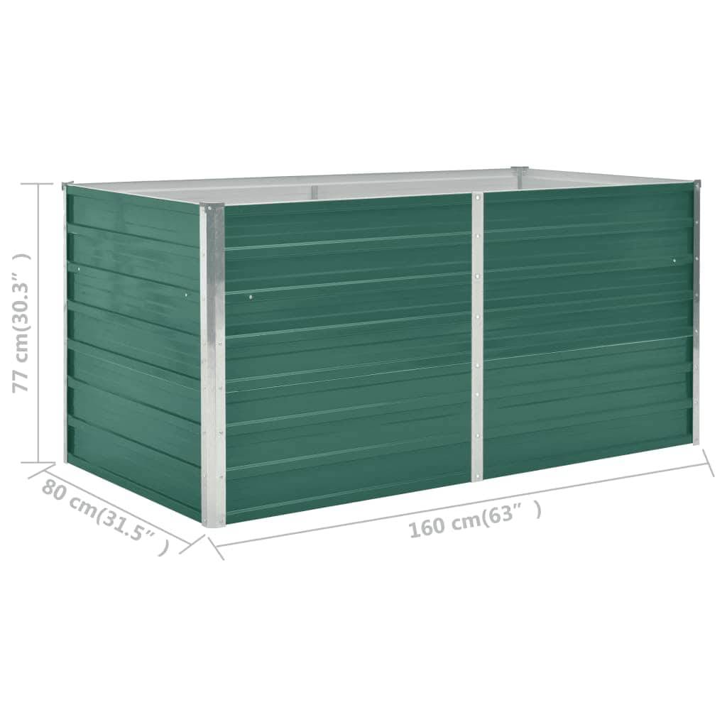 Vidaxl - Jardinière 160 x 80 x 77 cm Acier galvanisé Vert vidaXL 47010 - Imagen 8