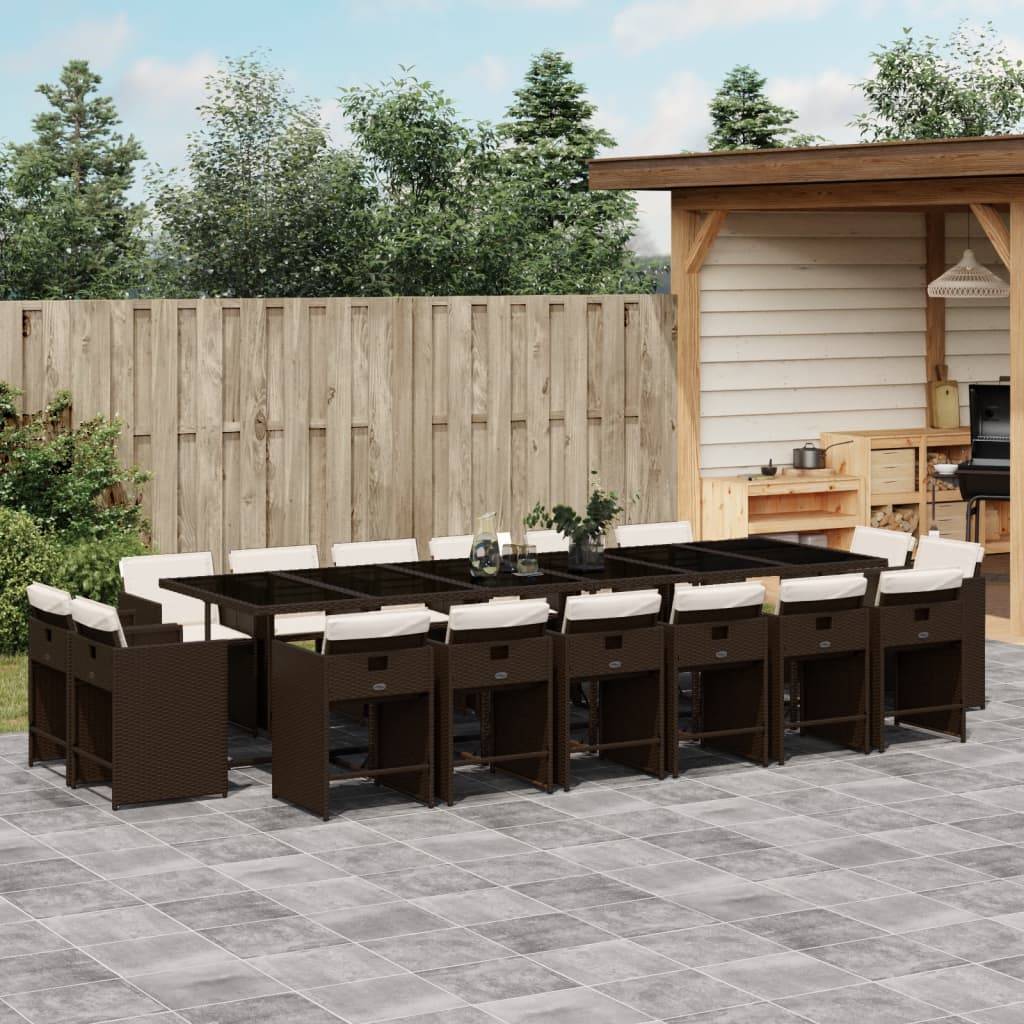 ComfortXL - Salon de Jardin Encastrable 16 Places Marron, Mobilier Gain de Place en Polyrotin avec Coussins – ComfortXL Outdoor Living - Image 1