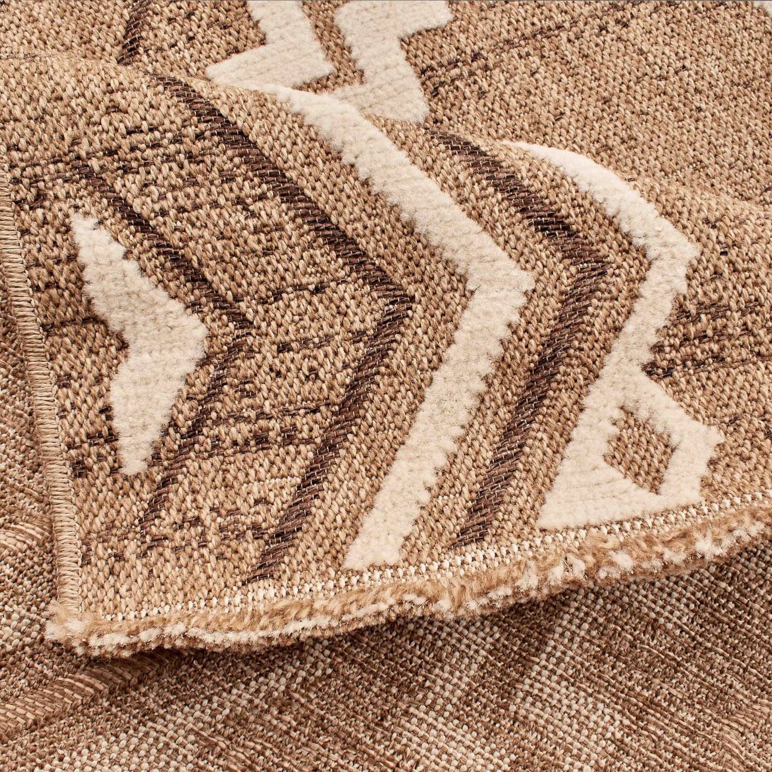 Autre - Tapis intérieur et extérieur en polypropylène marron 200x290cm - Imagen 5