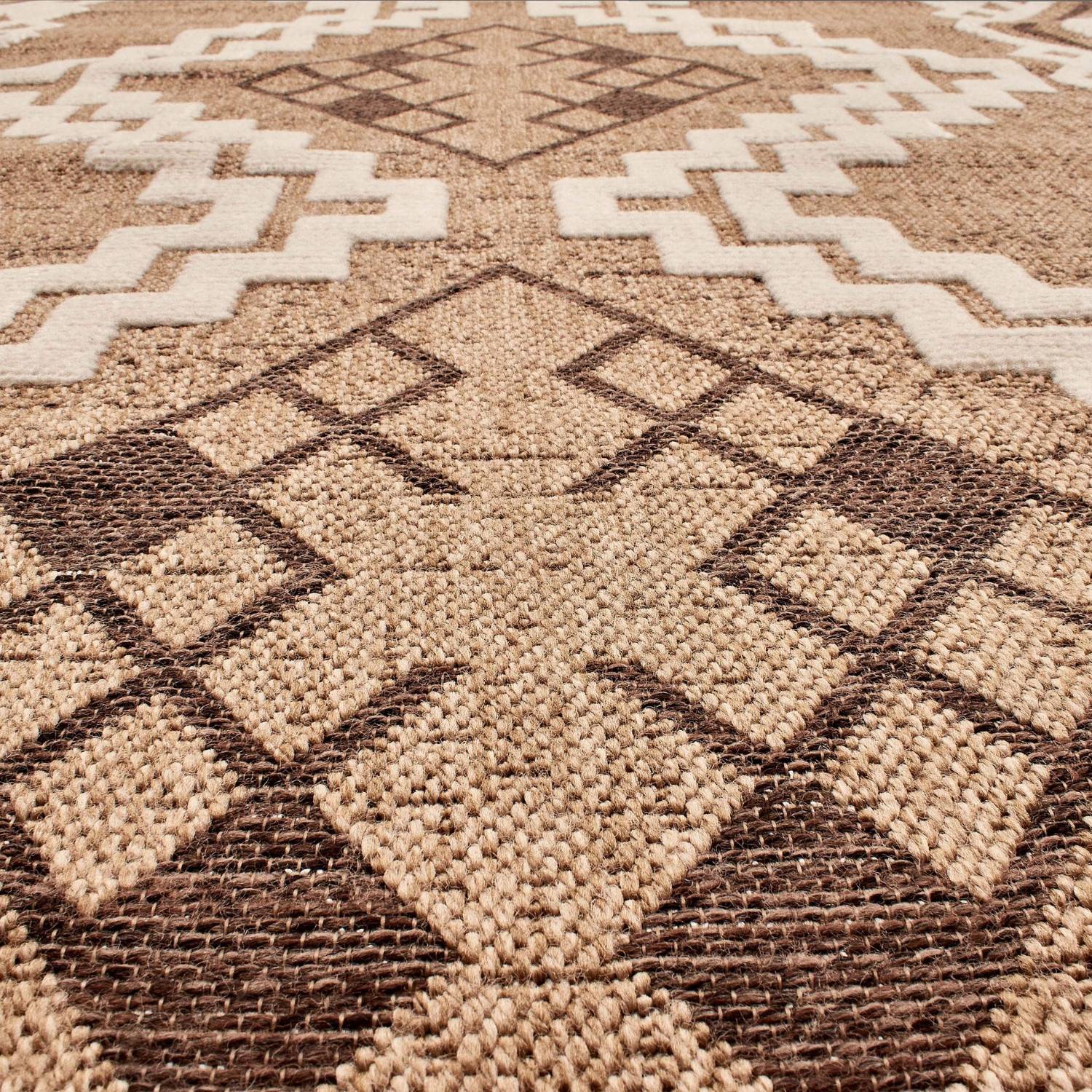 Autre - Tapis intérieur et extérieur en polypropylène marron 200x290cm - Imagen 2