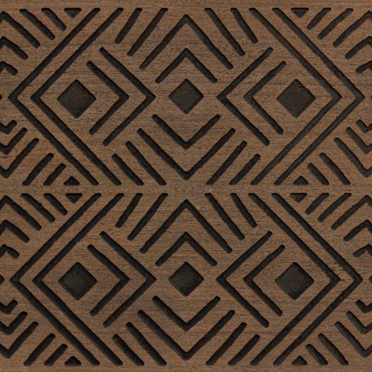 Set de 2 Malles de rangement en bois marron gravé L 51 et L 41 cm - Imagen 4