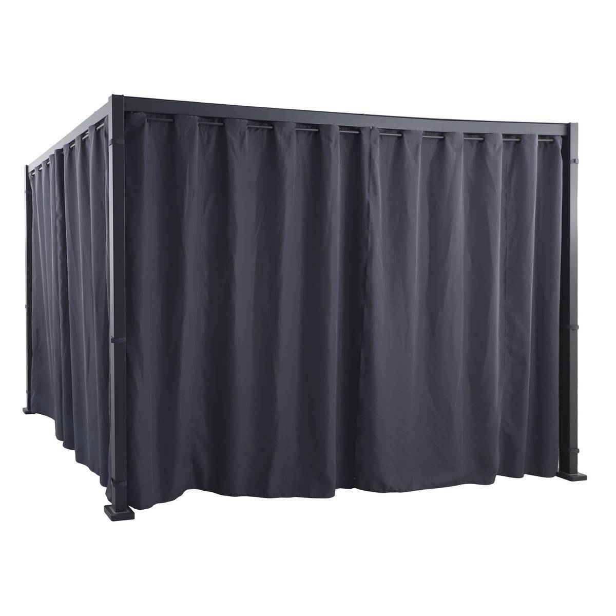 Hesperide - Kit de rideaux et de rails pour tonnelle "Zalya" graphite ardoise Hespéride - Imagen 2