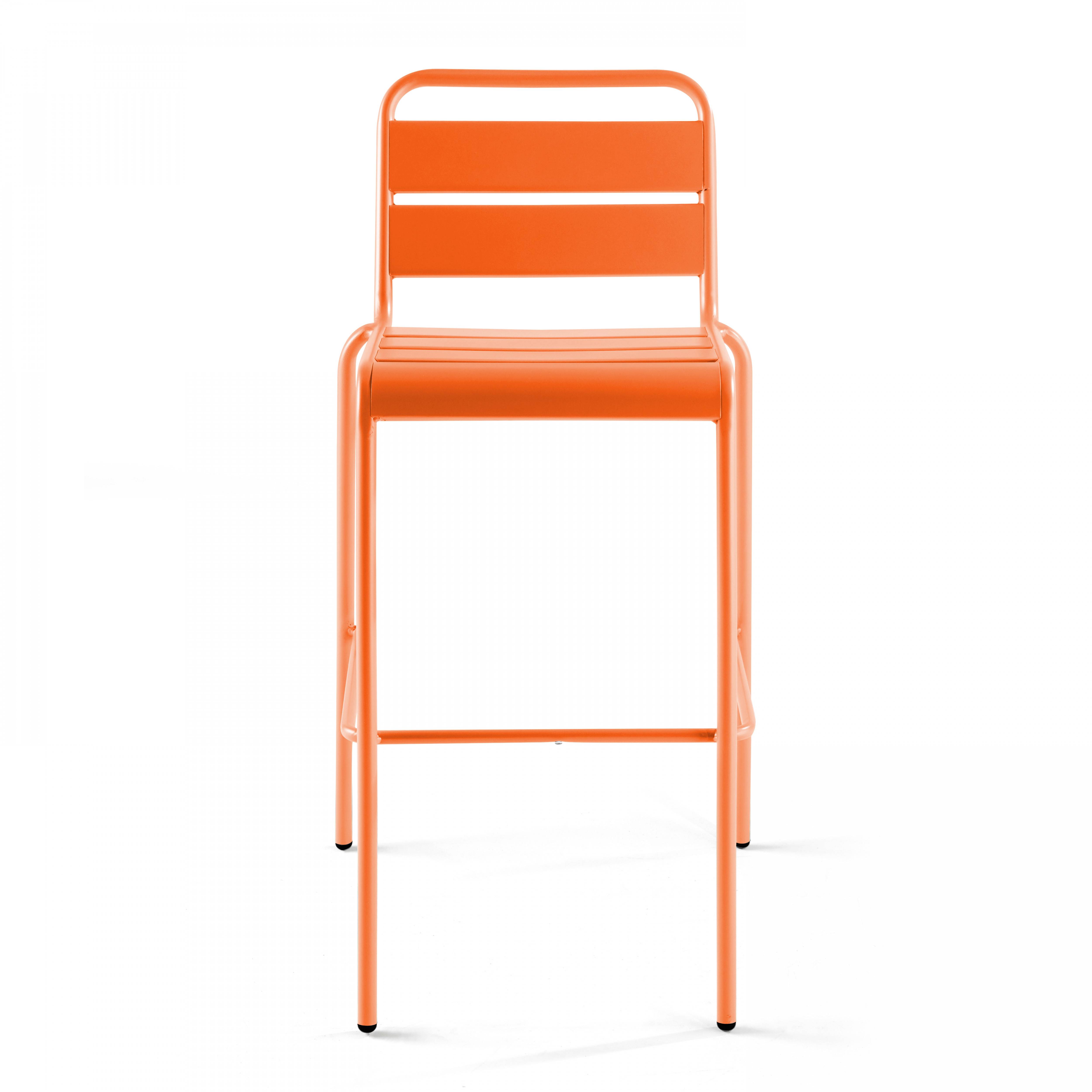 Oviala - Chaise haute de jardin en métal orange Palavas - Oviala - Imagen 5