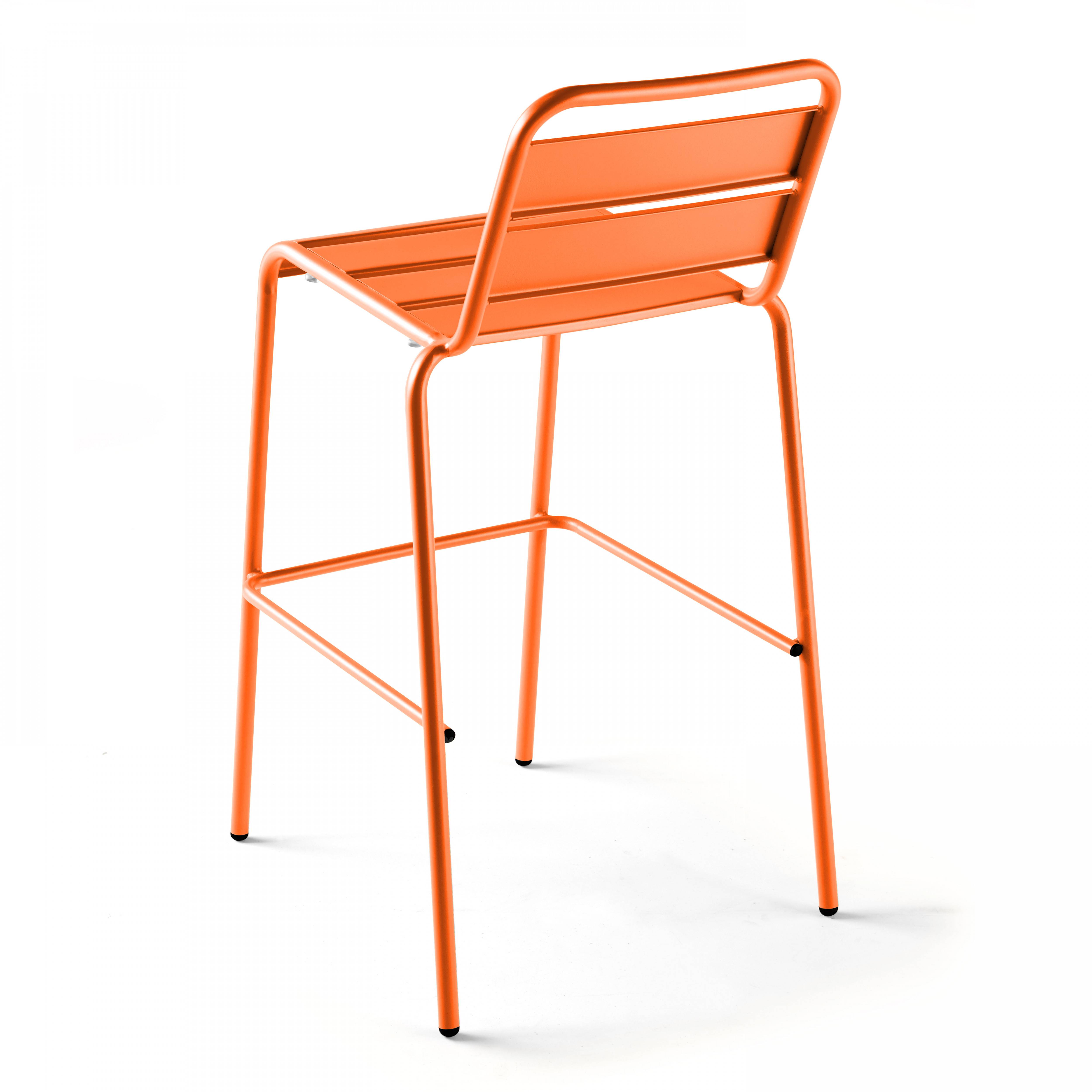 Oviala - Chaise haute de jardin en métal orange Palavas - Oviala - Imagen 2