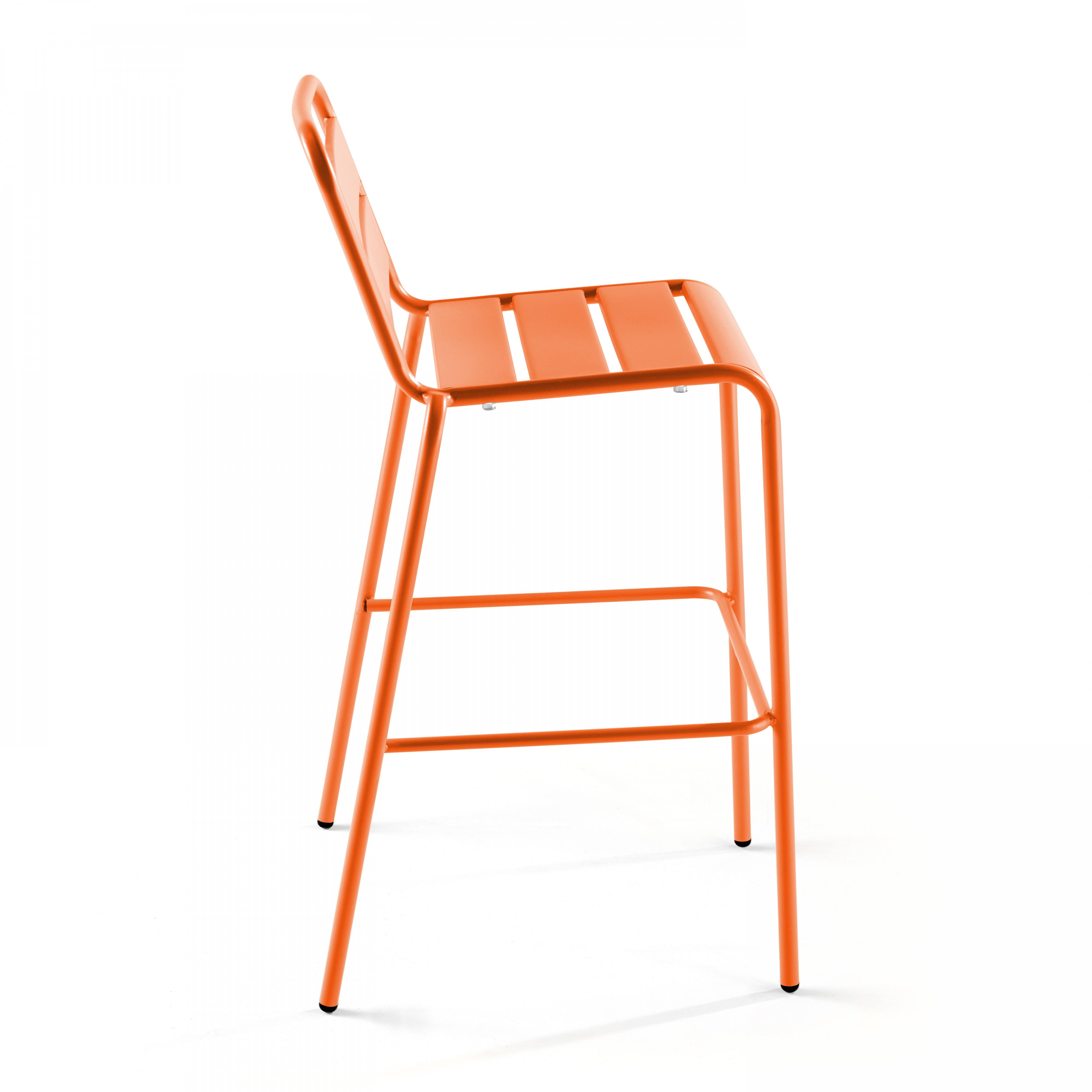 Oviala - Chaise haute de jardin en métal orange Palavas - Oviala - Imagen 4