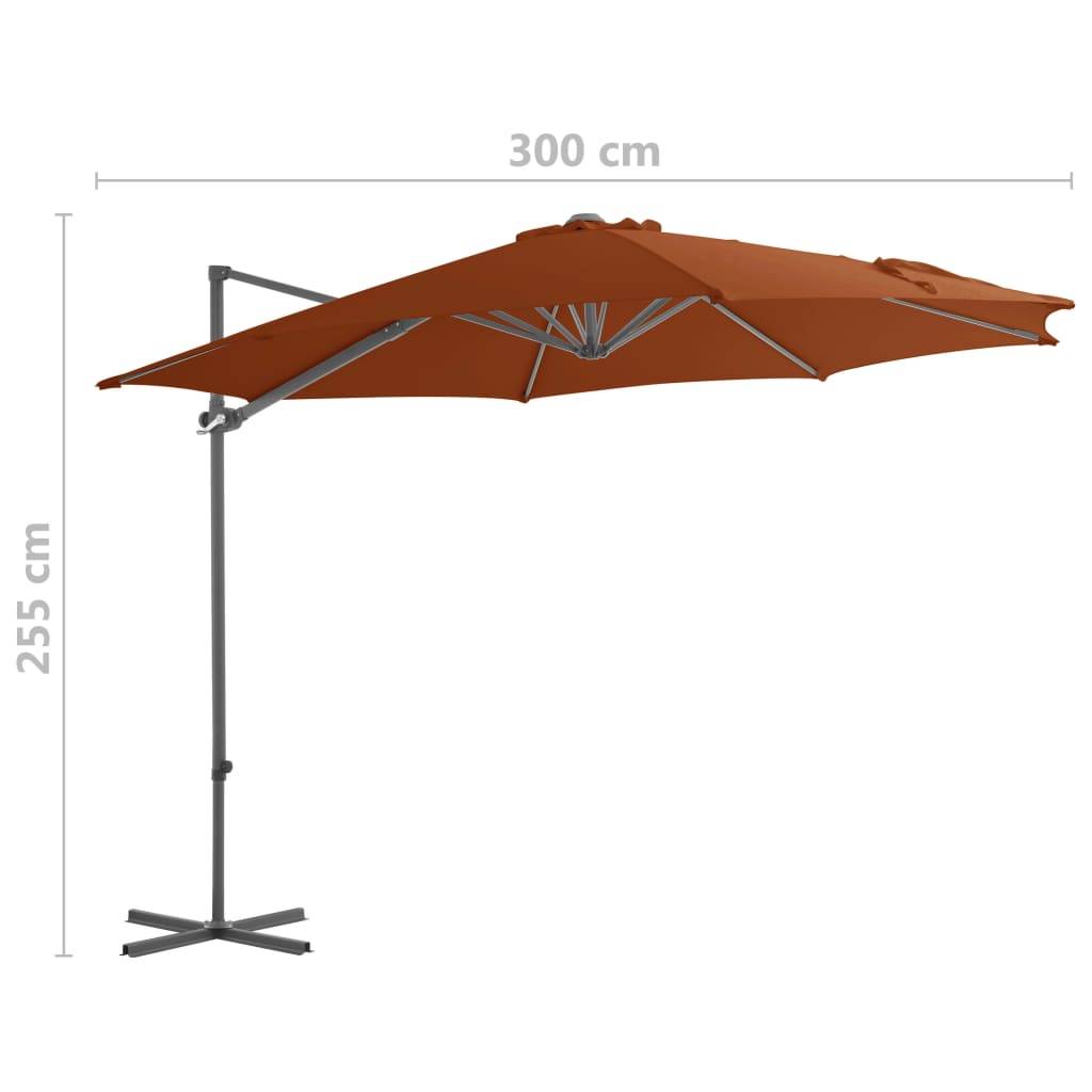 Helloshop26 - Parasol déporté avec mât en acier 300 cm orange - Imagen 7