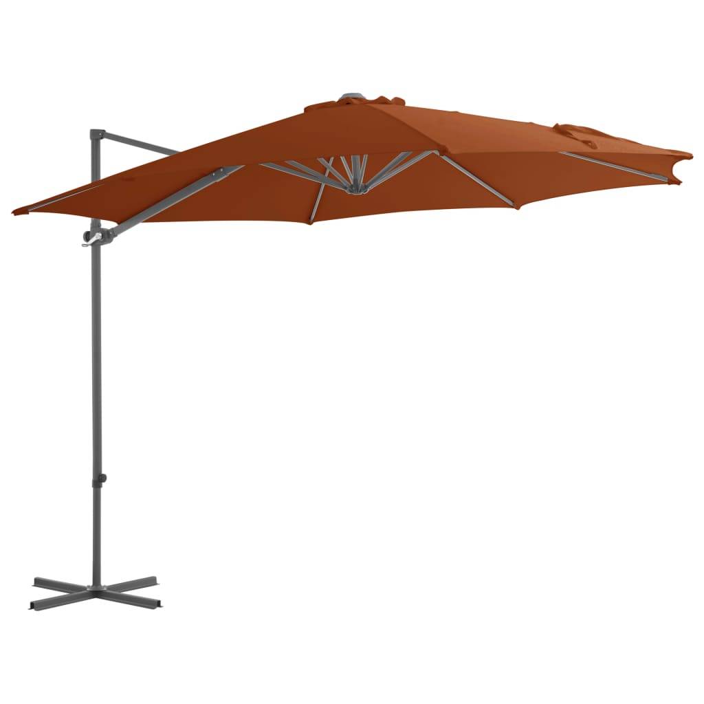 Helloshop26 - Parasol déporté avec mât en acier 300 cm orange - Imagen 1