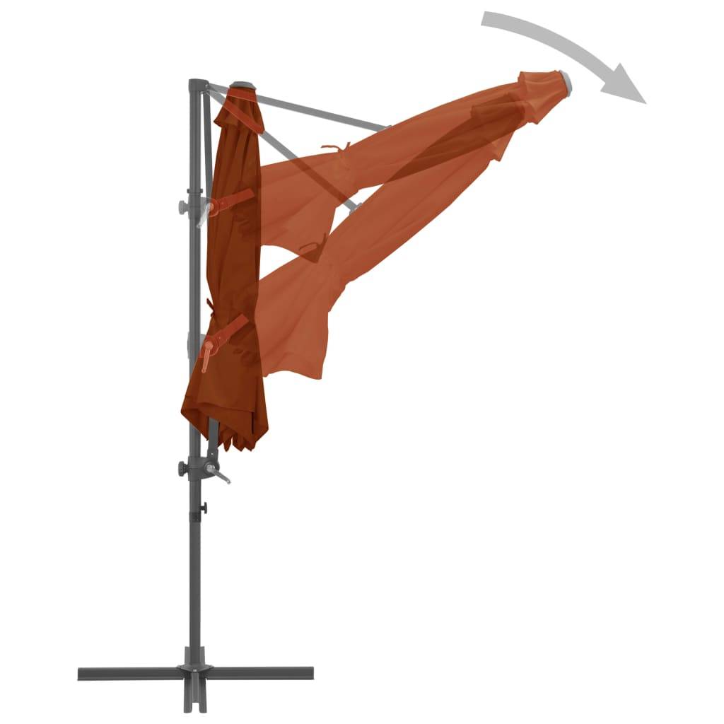 Helloshop26 - Parasol déporté avec mât en acier 300 cm orange - Imagen 5