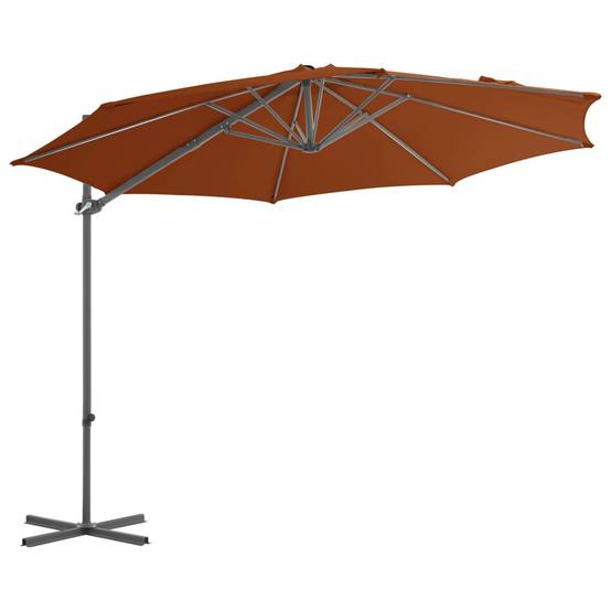 Helloshop26 - Parasol déporté avec mât en acier 300 cm orange - Imagen 2