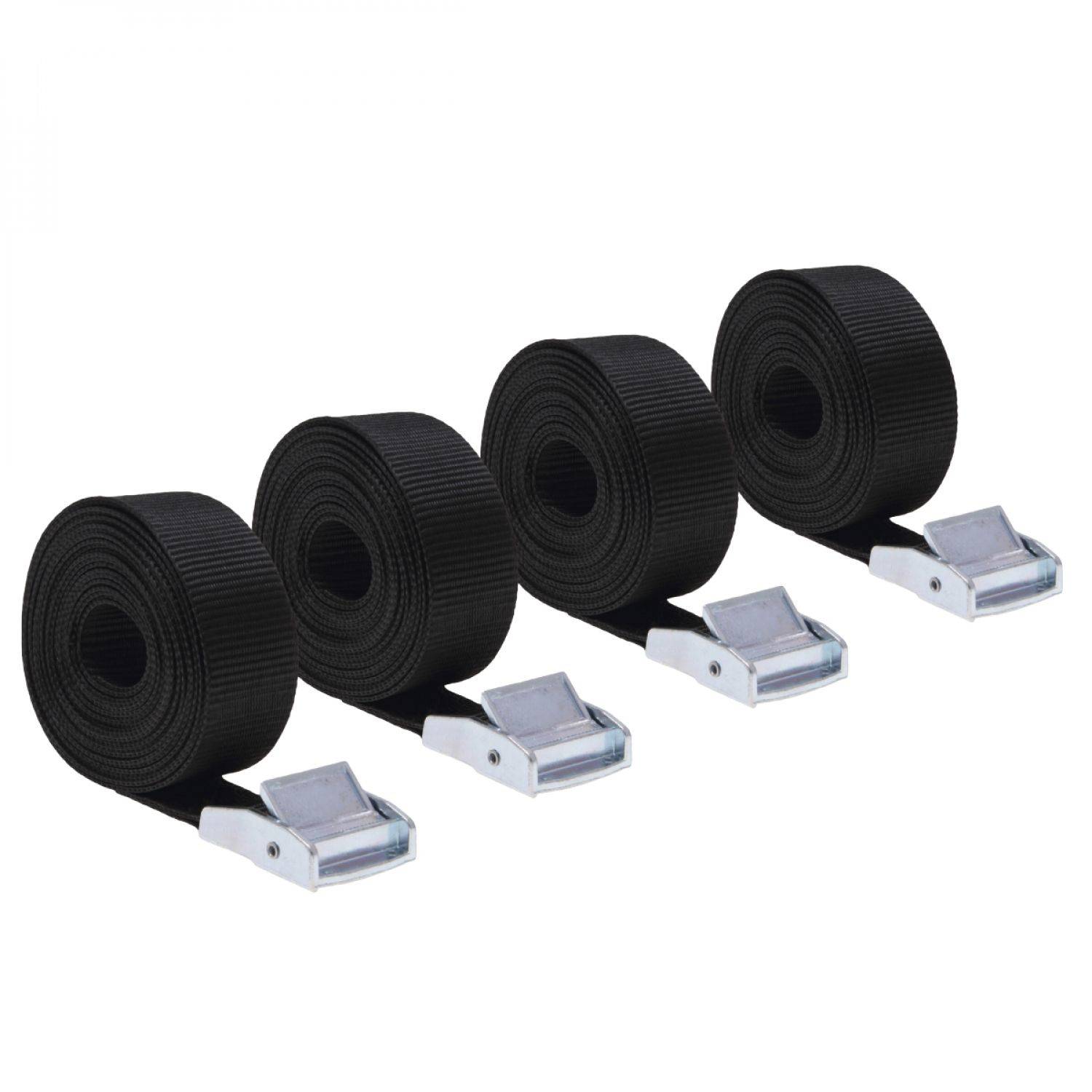 Linxor - Lot de 4 sangles d'arrimage avec boucle - 25 mm x 5 m - Noir - Linxor - Imagen 1