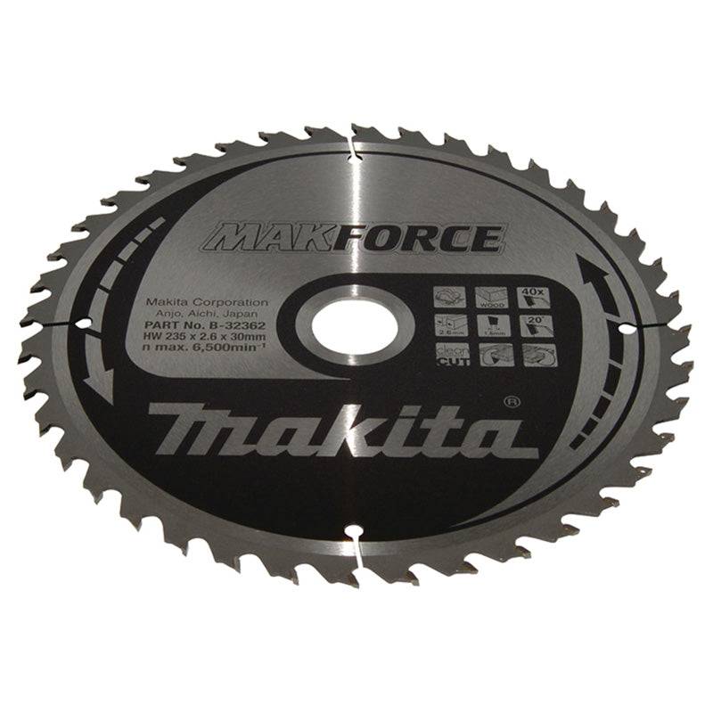 Makita - Lames carbure "MakForce", pour bois, pour scies circulaires MAKITA - taille Ø235 mm x 40 Dents - MAKITA ACCESSOIRES - Imagen 1