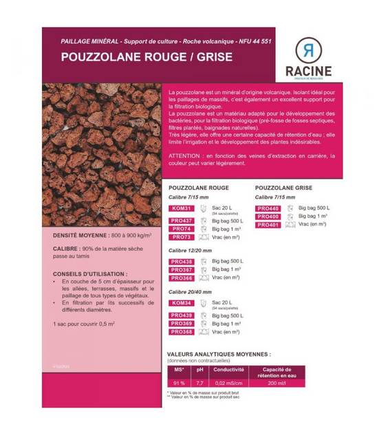 Paillage minéral en pouzzolane rouge 20/40mm, sac de 20 litres - KOM34 - Image 4