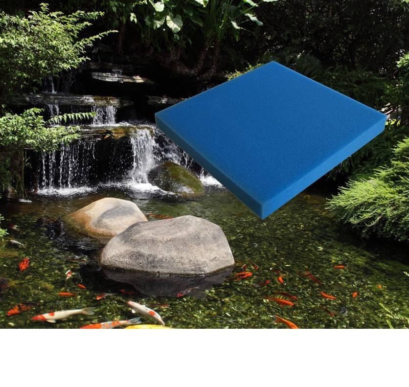 Mousse : 50 X 50 X 5 alvéolage gros pour bassin et aquariums 10 ppi