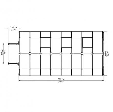 Canopia - Serre de jardin en polycarbonate Rion Hobby Gardener 13,72 m², Ancrage au sol Oui - Image 5