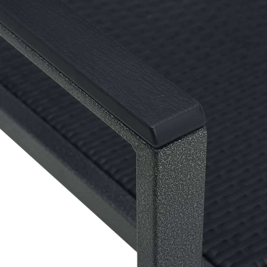 Salon Repas pour Terrasse 4 Personnes, Table Rectangulaire et Chaises Acier Aspect Rotin Noir – ComfortXL Outdoor Living - Image 8
