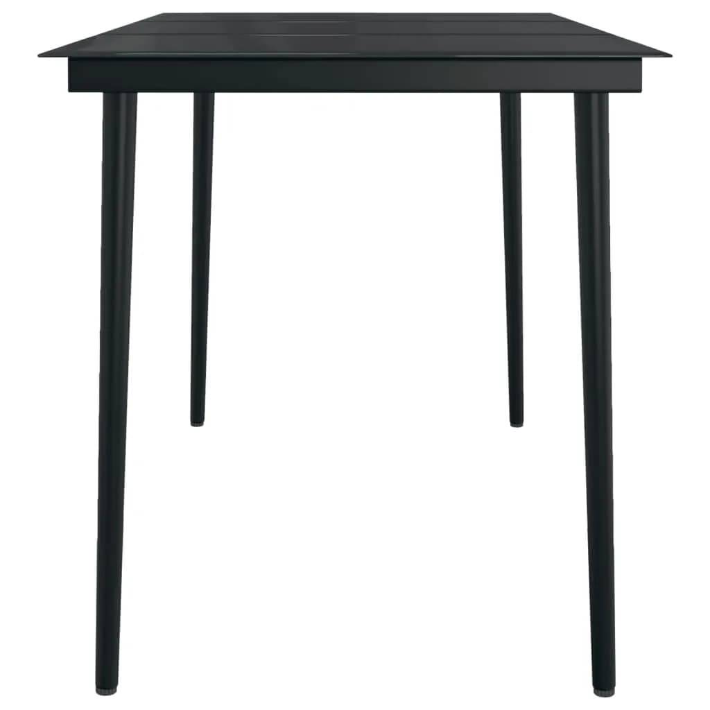 Salon Repas pour Terrasse 4 Personnes, Table Rectangulaire et Chaises Acier Aspect Rotin Noir – ComfortXL Outdoor Living - Image 3