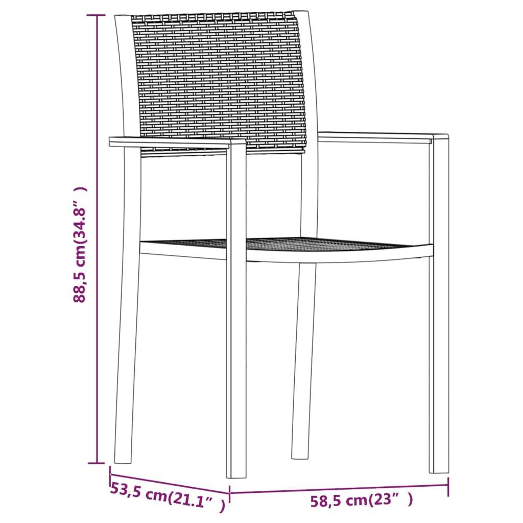 Salon Repas pour Terrasse 4 Personnes, Table Rectangulaire et Chaises Acier Aspect Rotin Noir – ComfortXL Outdoor Living - Image 5
