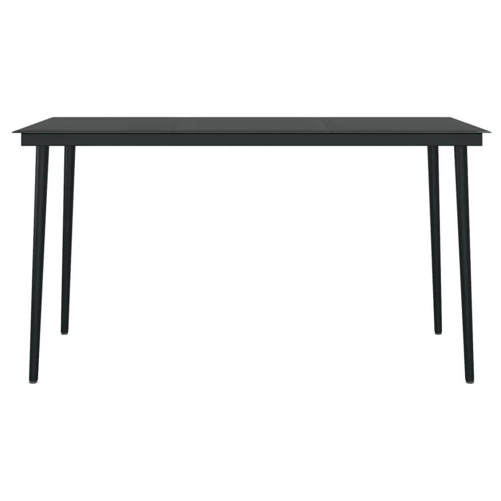 Salon Repas pour Terrasse 4 Personnes, Table Rectangulaire et Chaises Acier Aspect Rotin Noir – ComfortXL Outdoor Living - Image 10
