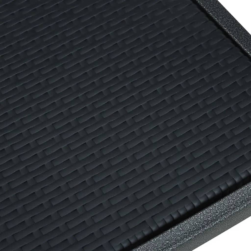 Salon Repas pour Terrasse 4 Personnes, Table Rectangulaire et Chaises Acier Aspect Rotin Noir – ComfortXL Outdoor Living - Image 9