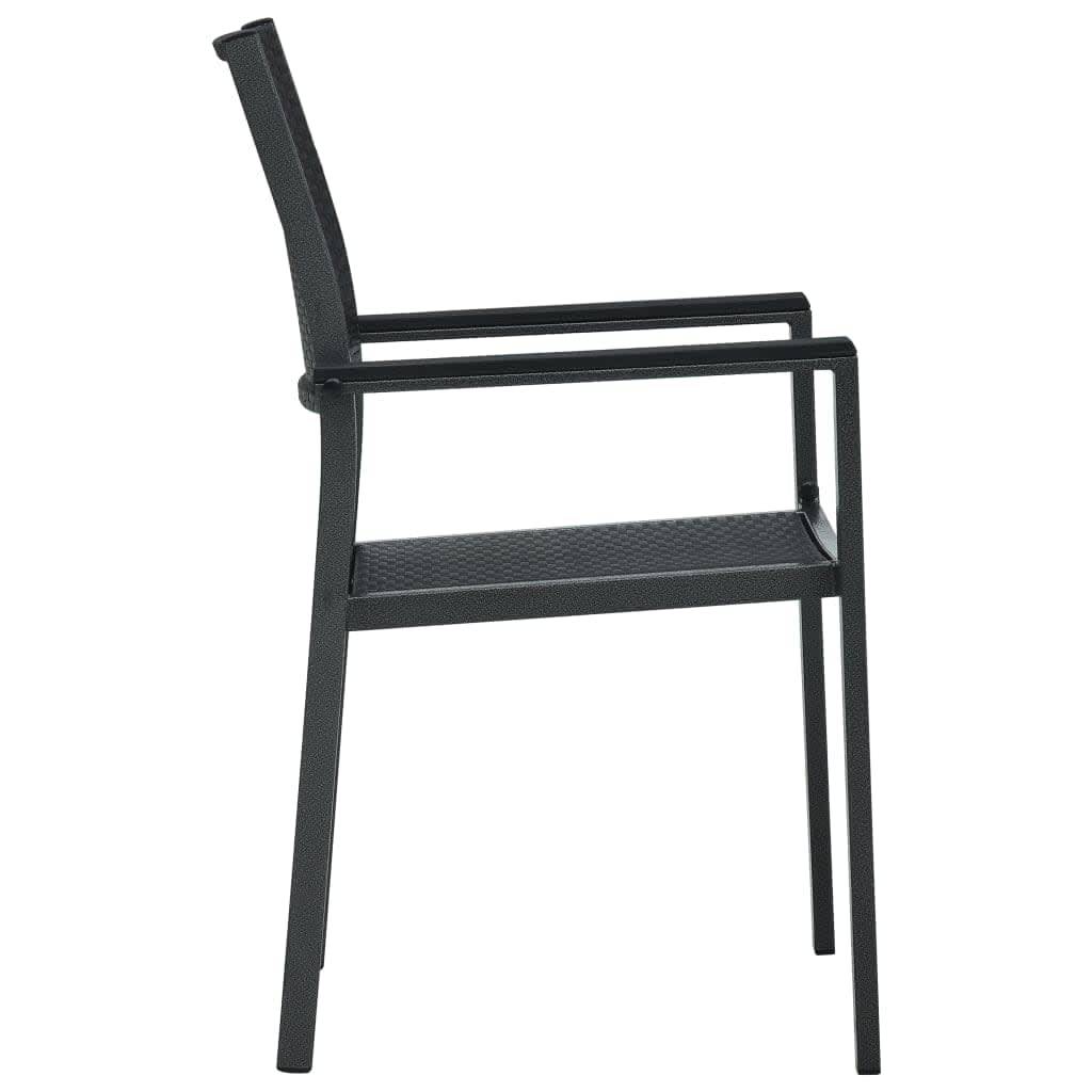Salon Repas pour Terrasse 4 Personnes, Table Rectangulaire et Chaises Acier Aspect Rotin Noir – ComfortXL Outdoor Living - Image 6