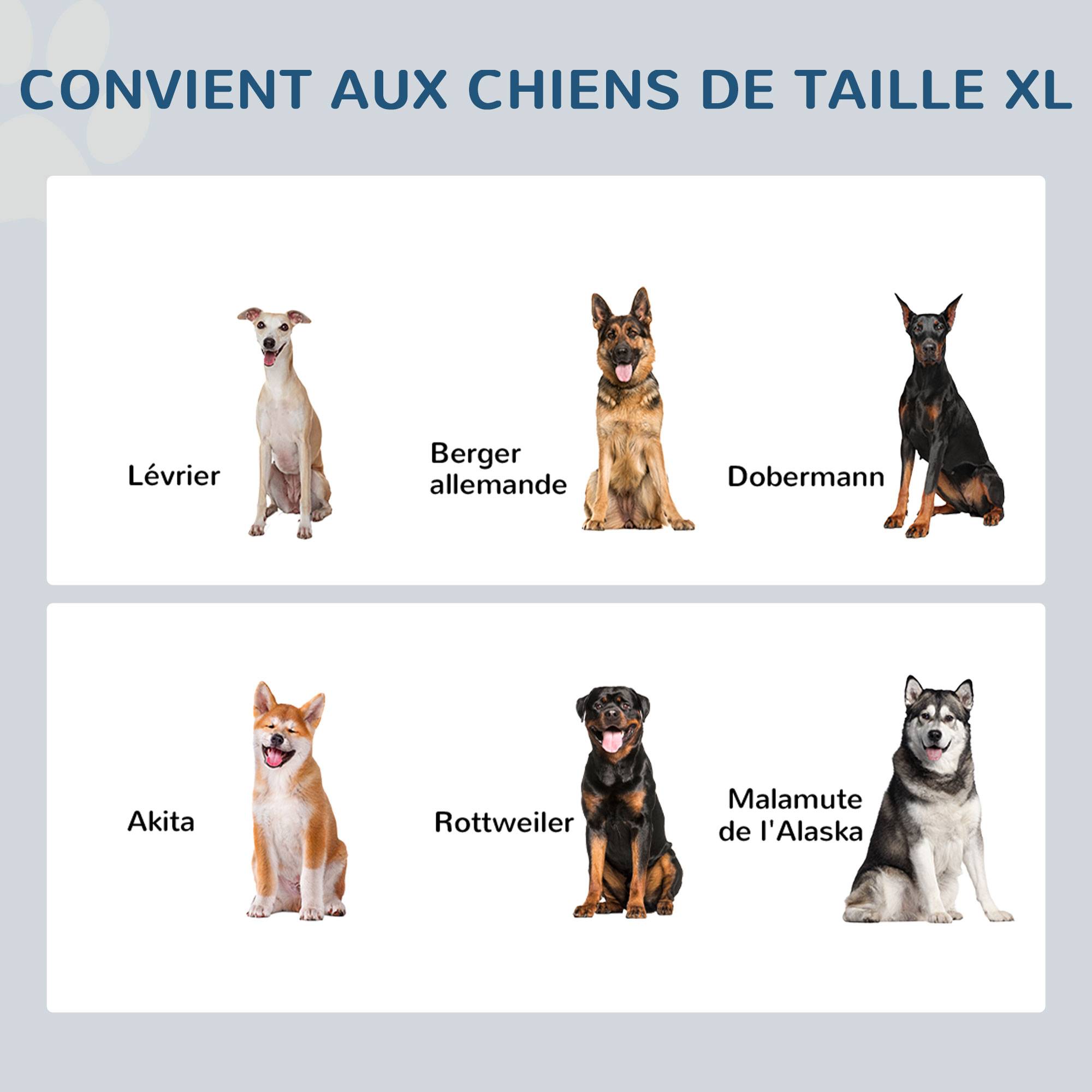 ComfortXL - Porte-gamelles surélevé bois pour grands chiens coffre rangement 60x30x41cm gris - ComfortXL Outdoor Living - Image 6