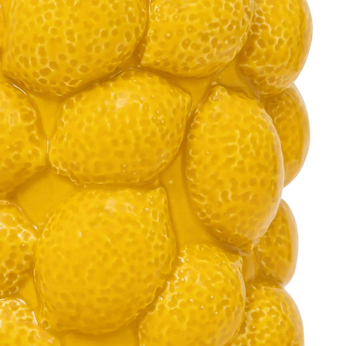 Vase Citron en Céramique "Yucatan" 18cm Jaune - Image 2