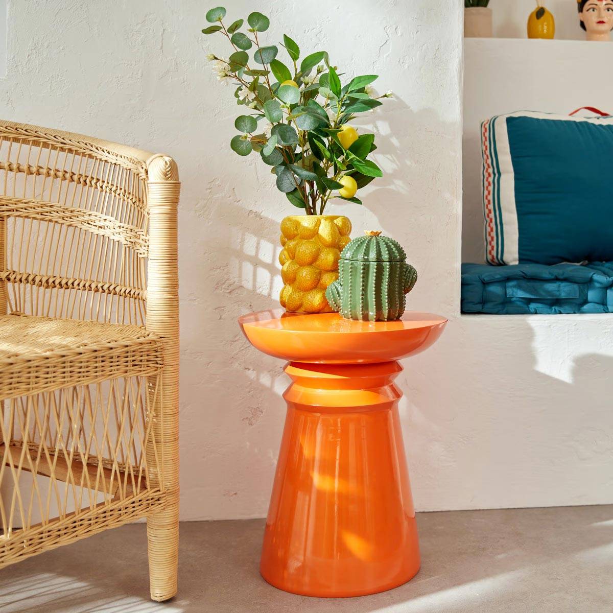Vase Citron en Céramique "Yucatan" 18cm Jaune - Image 4