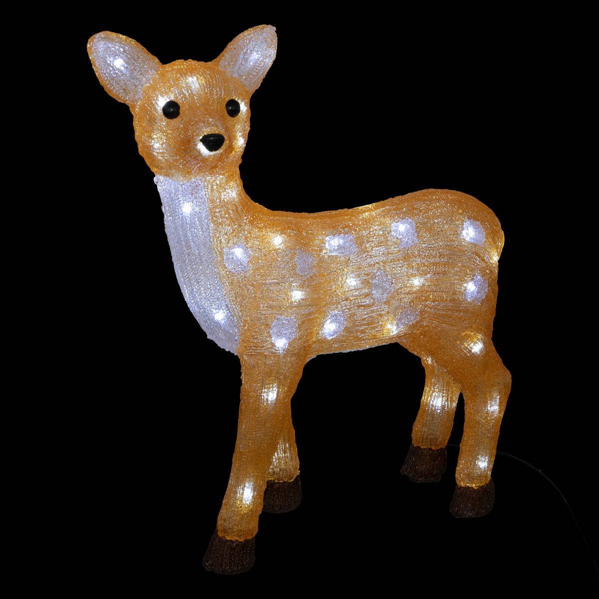 Fééric Lights & Christmas - Forme acrylique biche lumineuse solaire 50 LED H.48cm blanc froid - Feeric Lights & Christmas - Imagen 2