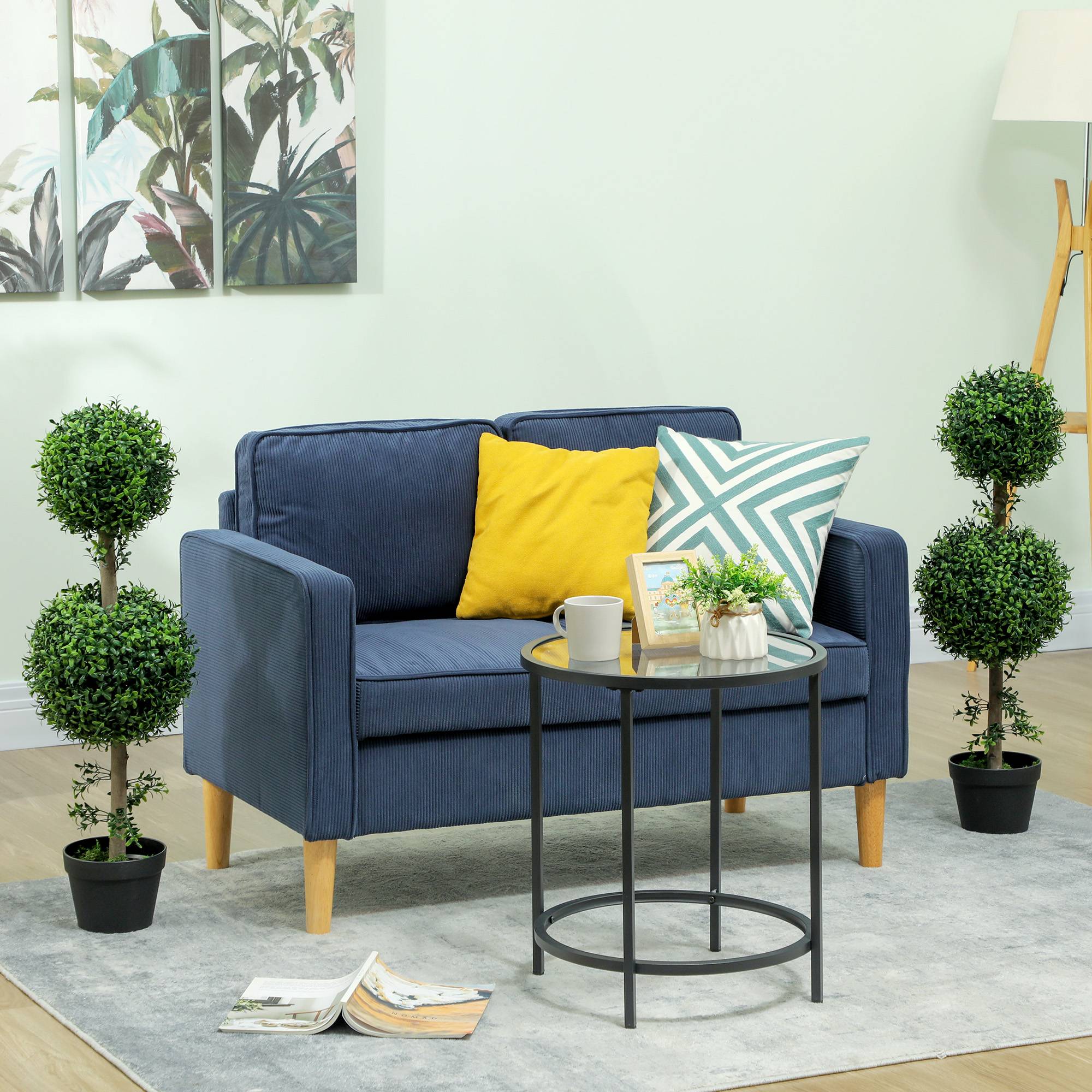 Lot de 2 plantes artificielles, buis, protégées UV, avec pot, vert - Image 4