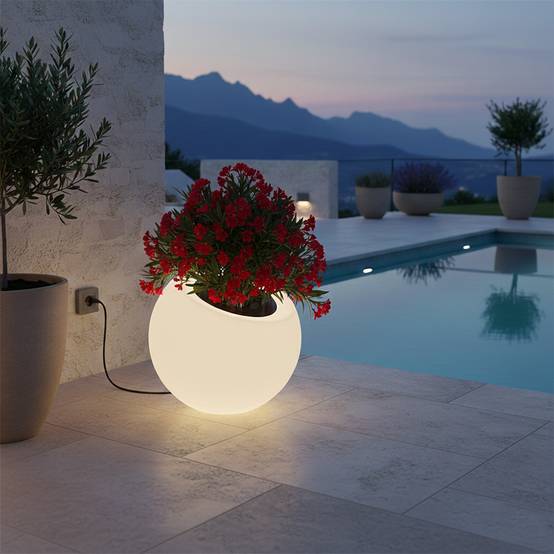 Pot de fleurs lumineux dolce vita 300l - plast'up rotomoulage - Image 3