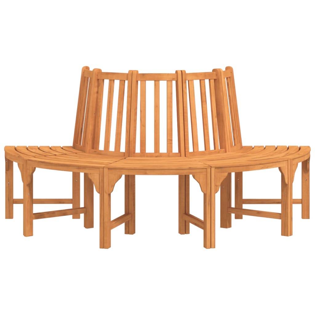 Helloshop26 - Banc de jardin meuble de patio d'extérieur terrasse demi-circulaire tour d'arbre ø208cm bois massif eucalyptus - Imagen 2
