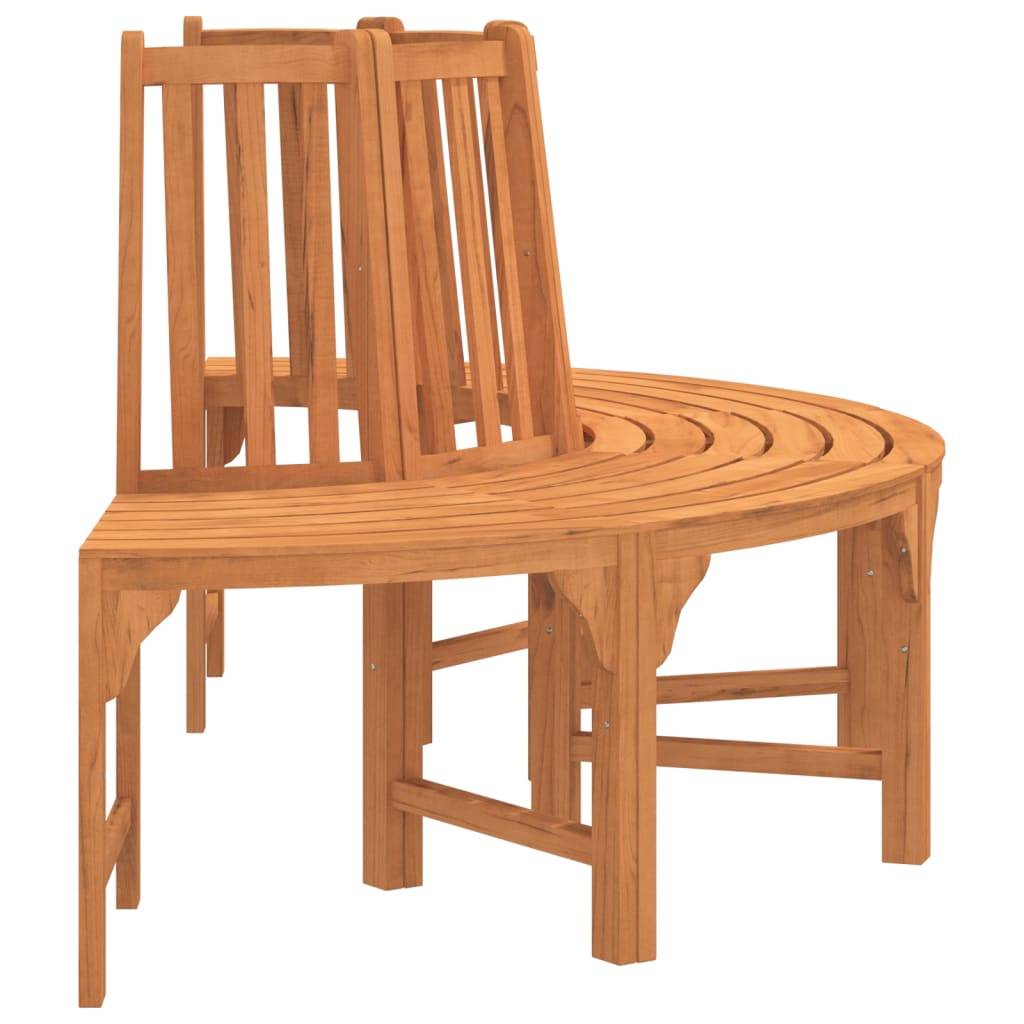 Helloshop26 - Banc de jardin meuble de patio d'extérieur terrasse demi-circulaire tour d'arbre ø208cm bois massif eucalyptus - Imagen 3
