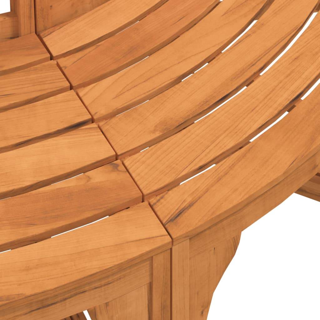Helloshop26 - Banc de jardin meuble de patio d'extérieur terrasse demi-circulaire tour d'arbre ø208cm bois massif eucalyptus - Imagen 4